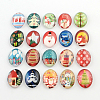 Christmas Theme Pattern Glass Oval Flatback Cabochons for DIY Projects X-GGLA-R022-45x35-76-1