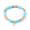 Polymer Clay Heishi Beads Stretch Bracelets Sets for Valentine's Day BJEW-JB06298-01-2