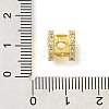 Rack Plating Brass Micro Pave Clear Cubic Zirconia European Beads KK-G501-07G-3