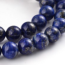 Natural Lapis Lazuli Round Bead Strands G-M230-02-8mm