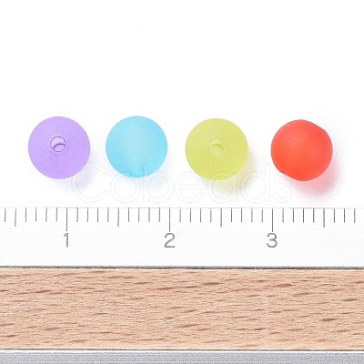 6mm Mixed Transparent Round Frosted Acrylic Ball Bead X-FACR-R021-6mm-M-1