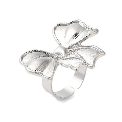 Bowknot Alloy Open Cuff Rings RJEW-U006-05P-1