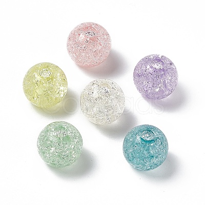 Transparent Crackle Acrylic Bead X-OACR-H019-02-1