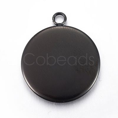 Stainless Steel Pendant Cabochon Settings STAS-L211-03D-B-1