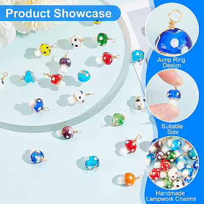 PandaHall Elit 30Pcs Handmade Lampwork Charms FIND-PH0007-96-1