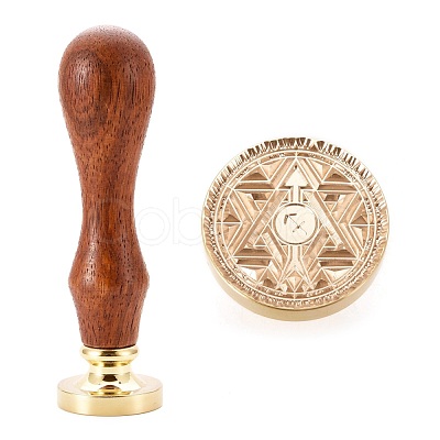 Brass Wax Sealing Stamp AJEW-F047-D06-1