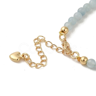 4mm Round Natural Aquamarine Beaded Bracelets BJEW-P318-03G-02-1