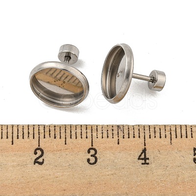 Non-Tarnish 201 Stainless Steel Stud Earrings Findings STAS-O004-07C-P-1