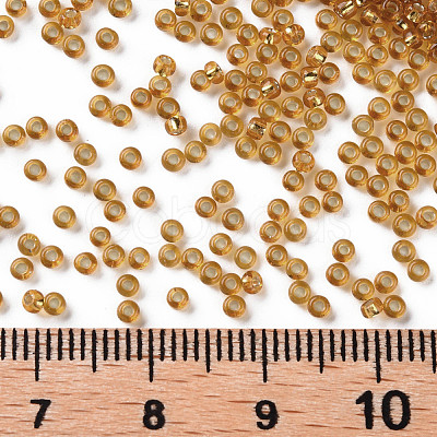 Goldenrod Round 11/0 Grade A Transparent Glass Seed Beads X-SEED-Q007-F31-1