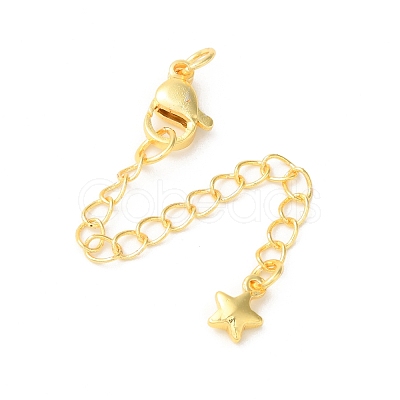 Rack Plating Brass Ends with Chain and Lobster Claw Clasps KK-F873-07G-1