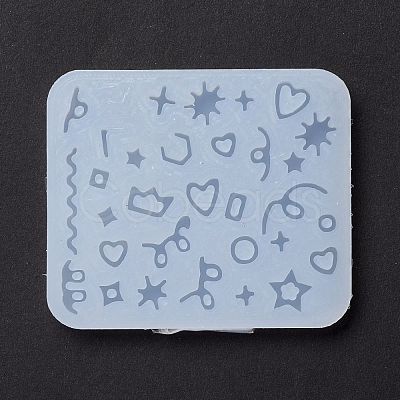 Line & Ring & Heart & Star & Crown & Square & Rectangle & Acanthosphere Filling Silicone Molds DIY-M029-02-1