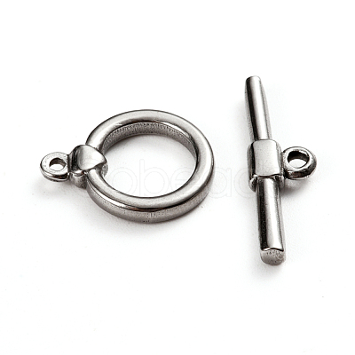 Tarnish Resistant 304 Stainless Steel Toggle Clasps STAS-D142-04A-P-1