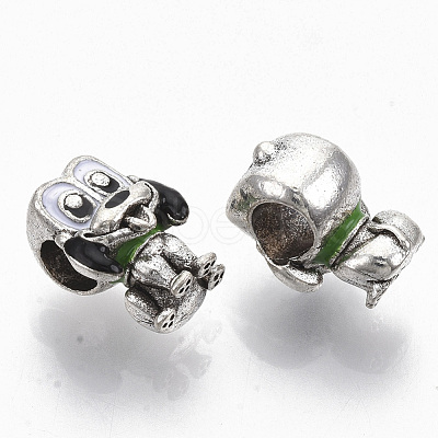 Alloy Enamel European Beads ENAM-N052-08-1