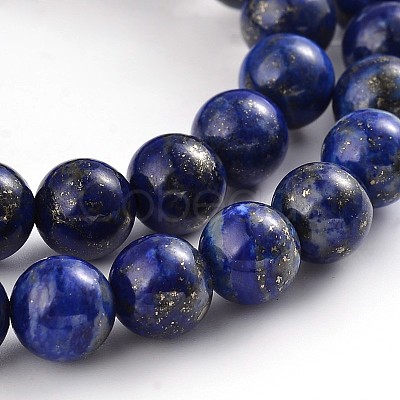 Natural Lapis Lazuli Round Bead Strands G-M230-02-8mm-1