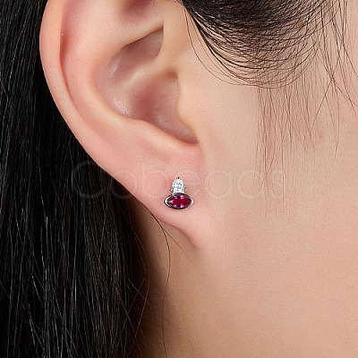 Cubic Zirconia Horse Eye Stud Earrings LS2614-6-1