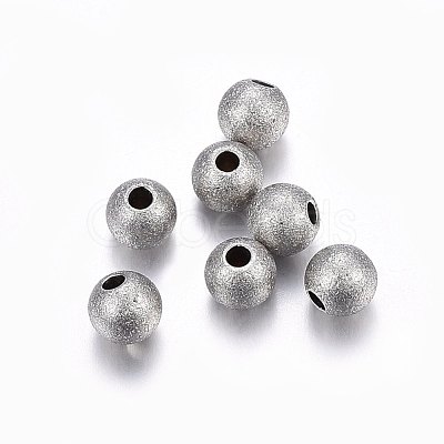 Tarnish Resistant 304 Stainless Steel Textured Beads STAS-F174-32P-1