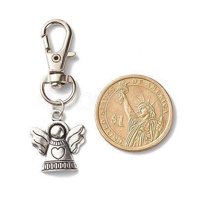 Angel Tibetan Style Alloy Keychain HJEW-JM00559-1