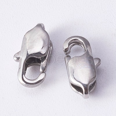 Tarnish Resistant 304 Stainless Steel Lobster Claw Clasps STAS-P190-01-1