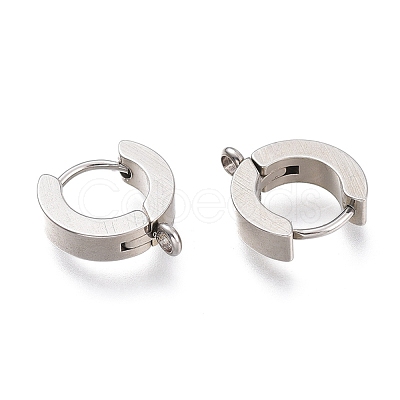 Tarnish Resistant 304 Stainless Steel Huggie Hoop Earrings Findings STAS-I167-01C-P-1