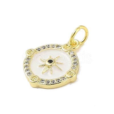 Brass Micro Pave Cubic Zirconia Pendants KK-E111-28G-1