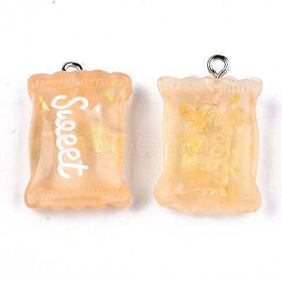 Transparent Resin Pendants X-RESI-S356-54A-03-1