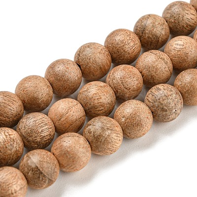 Natural Wood Beads Strands WOOD-F008-05-B-1