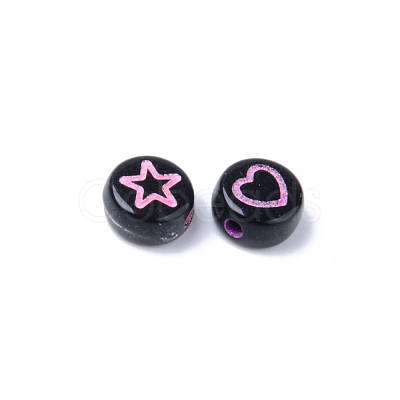 Opaque Black Acrylic Beads X-MACR-S273-45A-1