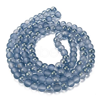 Frosted Transparent Glass Bead Strands GLAA-P065-6mm-10-1