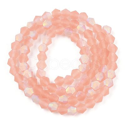 Imitate Austrian Crystal Bicone Frosted Glass Beads Strands GLAA-F029-TM4mm-A15-1