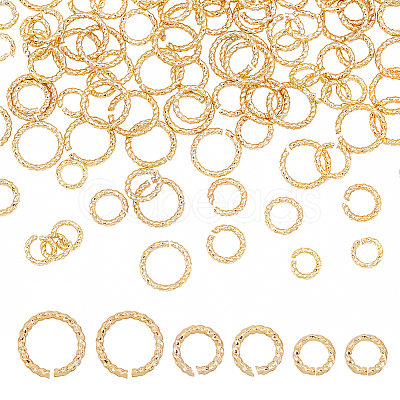 AHADERMAKER 120Pcs 3 Styles Brass Open Jump Rings KK-GA0001-32-1