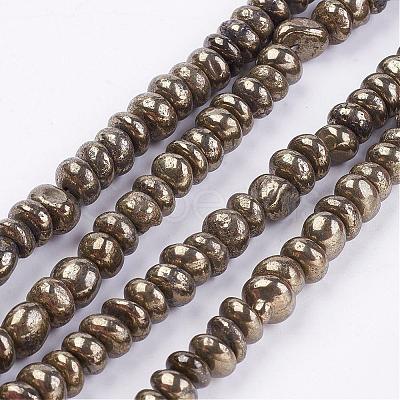 Natural Pyrite Bead Strands G-G673-04-1