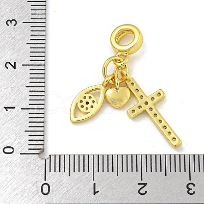 Rack Plating Brass Micro Pave Cubic Zirconia Pendants KK-I718-06G-1