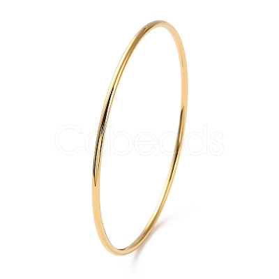 Ion Plating(IP) 304 Stainless Steel Simple Plain Bangle for Women BJEW-F461-01I-G-1