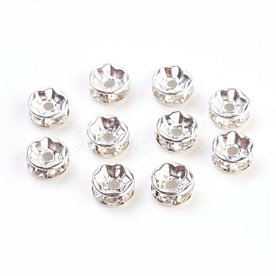 Brass Rhinestone Spacer Beads RB-A014-Z7mm-01S-1