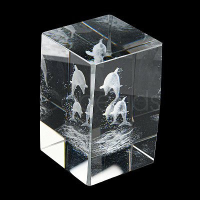 3D Laser Engraving Animal Glass Figurine DJEW-R013-01F-1