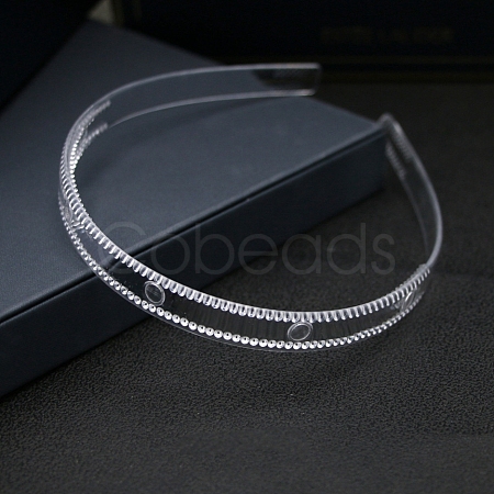 Transparent Plastic Hair Band Findings PW-WG09707-02-1