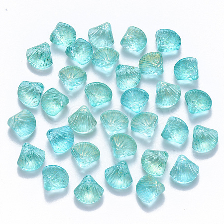 Transparent Spray Painted Glass Beads X-GLAA-T016-04A-1