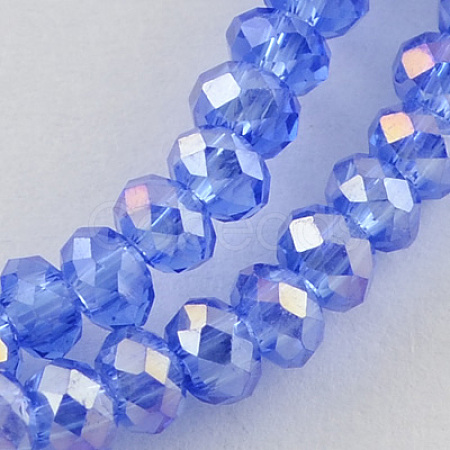 Electroplate Glass Beads Strands X-EGLA-R048-2mm-15-1