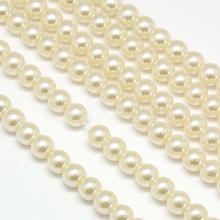 Eco-Friendly Dyed Glass Pearl Round Bead Strands X-HY-A002-10mm-RB011-1