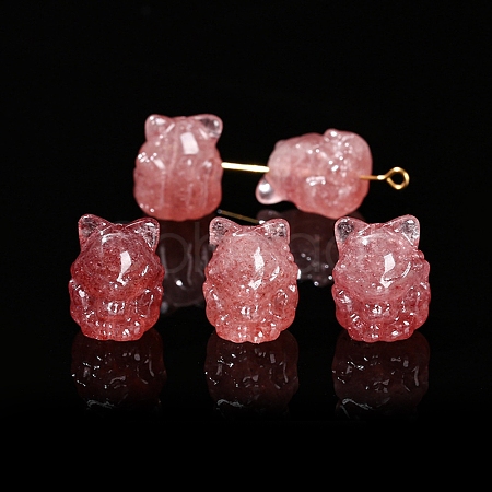 Natural Strawberry Quartz Carved Beads PW-WGC28A1-03-1