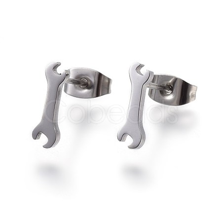304 Stainless Steel Stud Earrings EJEW-P170-07P-1