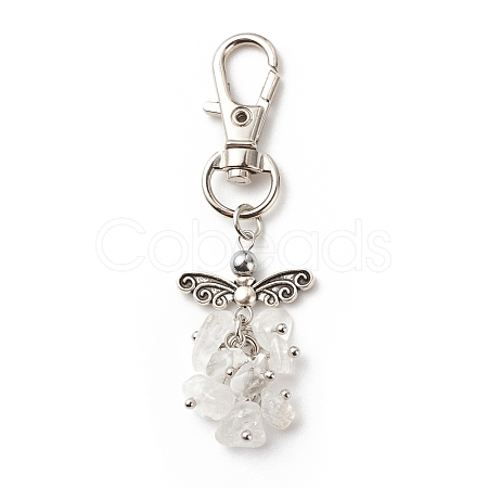 Natural Quartz Crystal Beaded Cluster Pendant Decorates HJEW-JM00697-04-1