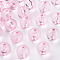 Transparent Acrylic Beads, Round, Pink, 16x15mm, Hole: 2.8mm