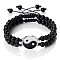 Black and White Yin Yang Non-Magnetic Synthetic Hematite Braided Bracelets, Valentine's Day Adjustable Bracelets for Women Men