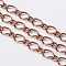 Iron Handmade Chains Figaro Chains Mother-Son Chains, Unwelded, Red Copper Color, with Spool, Mother Link: 7x10mm, Son Link: 4x6mm, 1.2mm thick, about 164.04 Feet(50m)/roll