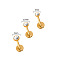 304 Stainless Steel Flat Round Cartilage Earrings, Golden, 6x2.5mm, Pin: 0.8mm