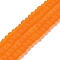 Transparent Glass Beads Strands, Faceted, Frosted, Rondelle, Dark Orange, 4mm, Hole: 1mm, about 113~115pcs/strand, 41~41.5cm