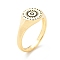 Brass Signet Ring for Women, Golden, Sun Pattern, 2.3~9.2mm, US Size 6(16.5mm)