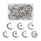 PandaHall Jewelry 28Pcs 7 Style Tibetan Style Zinc Alloy Pendants, Moon with Feather & Sun & Star & Rose , Antique Silver, 40~41x30~35.5x1.3~2.5mm, Hole: 2.2~2.5mm, 4pcs/style