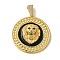 Brass Micro Pave Clear Cubic Zirconia with Enamel Pendants, Real 18K Gold Plated, Lion, 47x43x12mm, Hole: 10.5x6.5mm